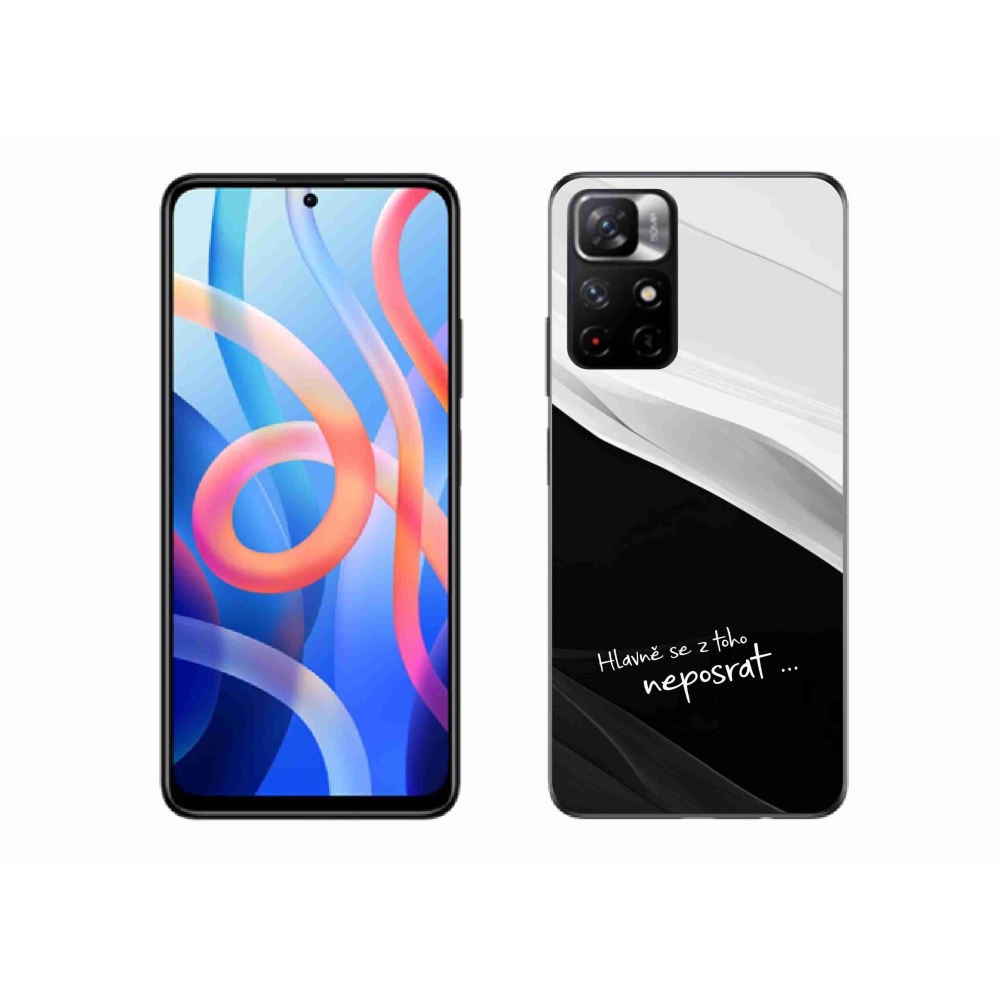 Gél borító mmCase a Xiaomi Redmi Note 11S 5G-hez - vicces szöveg 13 fekete és fehér háttérrel