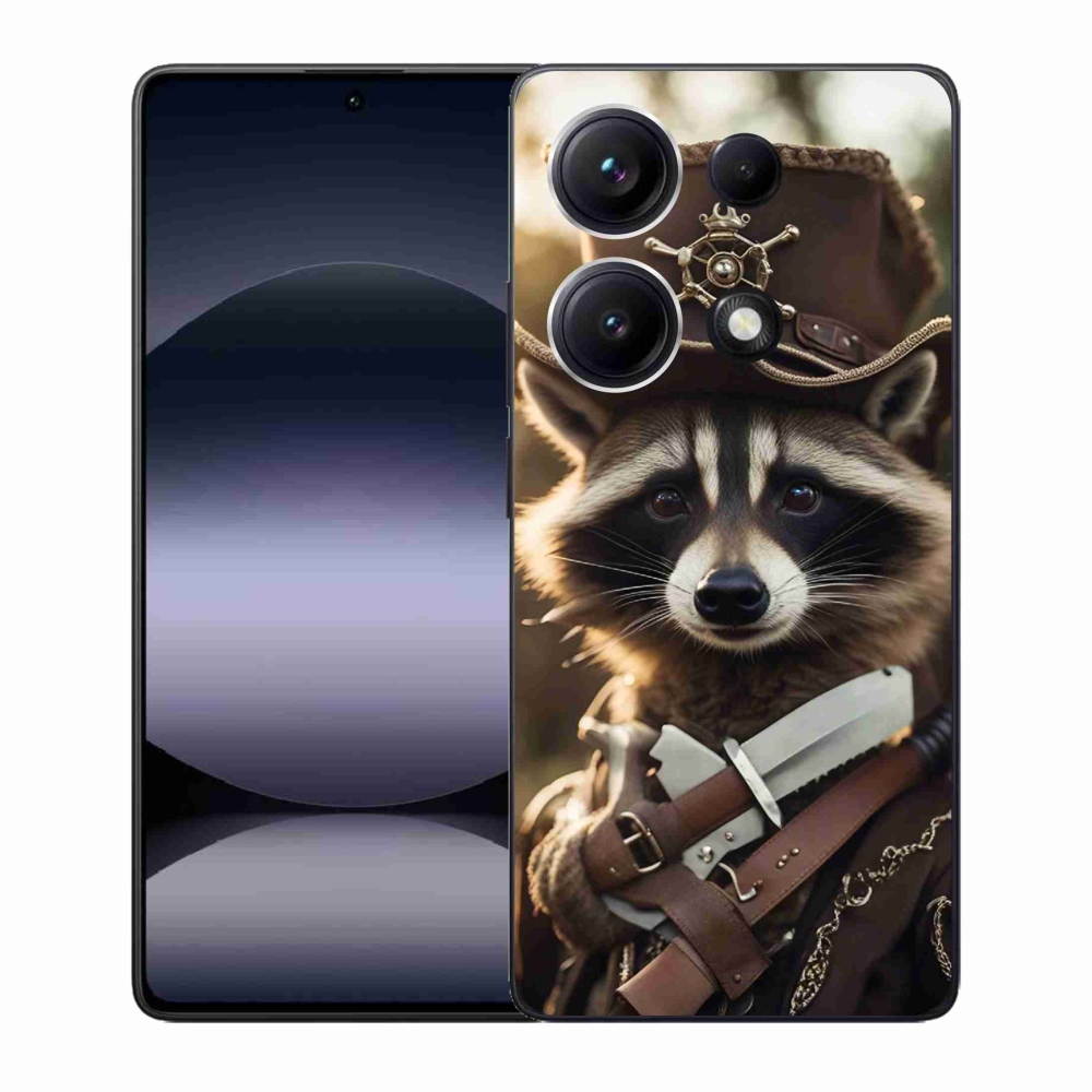 Gél borító mmCase a Xiaomi Redmi Note 14S-hez - mosómedve egyenruhában