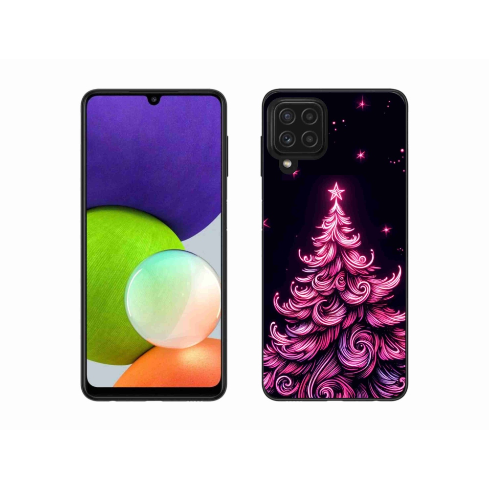 Gél borító mmCase Samsung Galaxy A22 4G - neon karácsonyfa 2