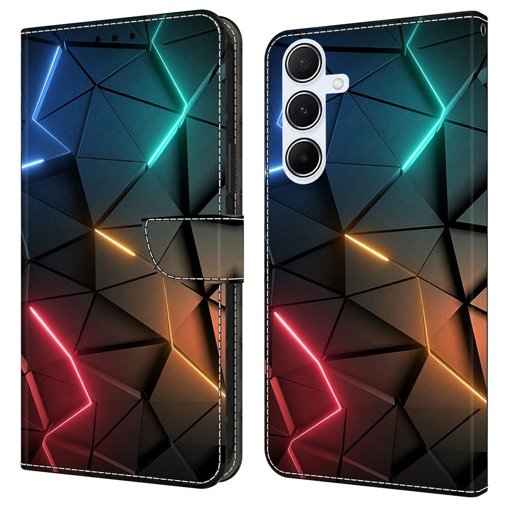 Firmly book tok a Samsung Galaxy A17 4G/5G/A26 5G - neon háromszögek számára