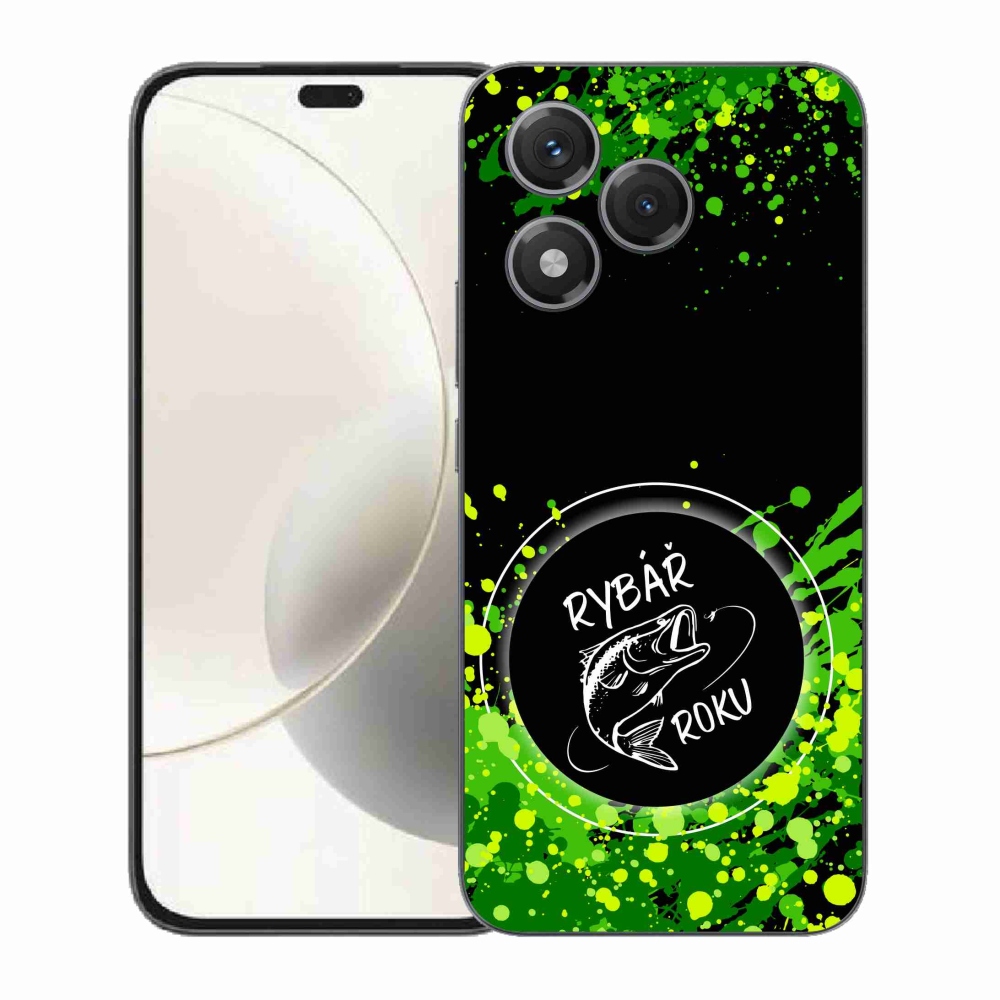 Zselés borító mmCase a Honor 400 Lite-hoz - az év horgásza fekete háttérrel