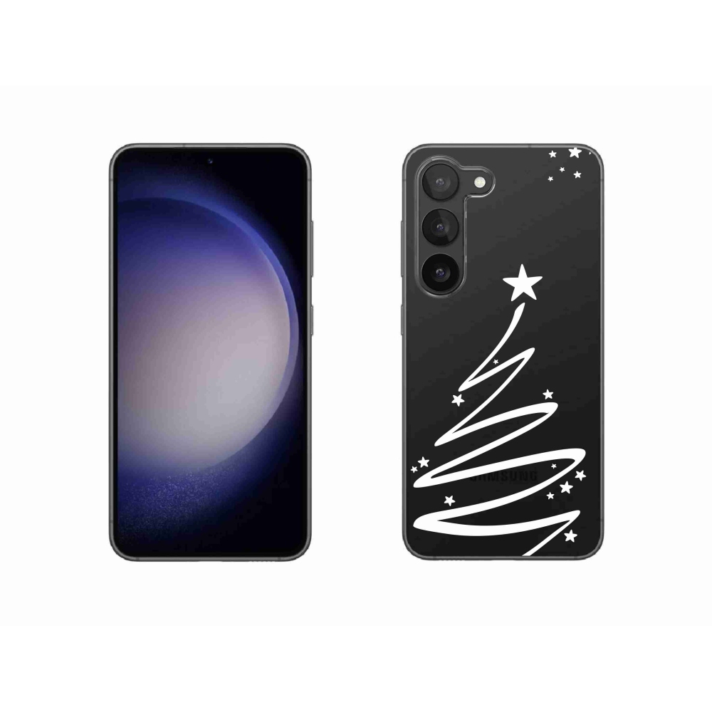 Gél borító mmCase Samsung Galaxy S23 5G - fehér fa átlátszó háttérrel