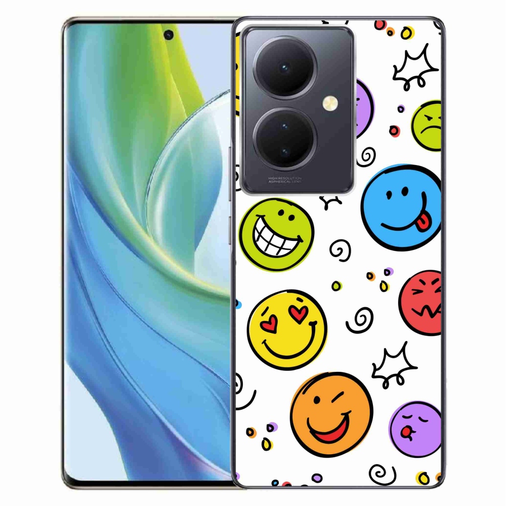 Gél borító mmCase a Vivo V29 Lite 5G számára - smiley-k