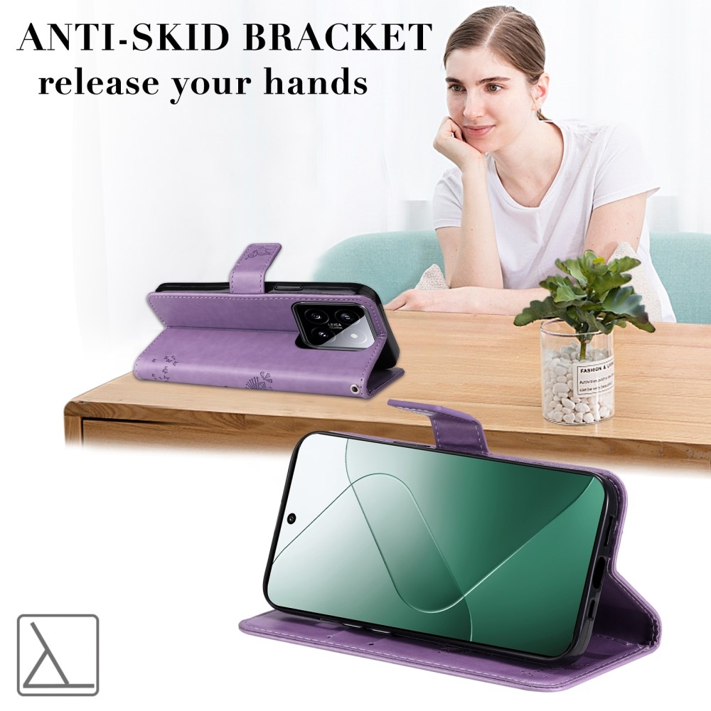 Fák könyve tok Xiaomi 14 - világos lila