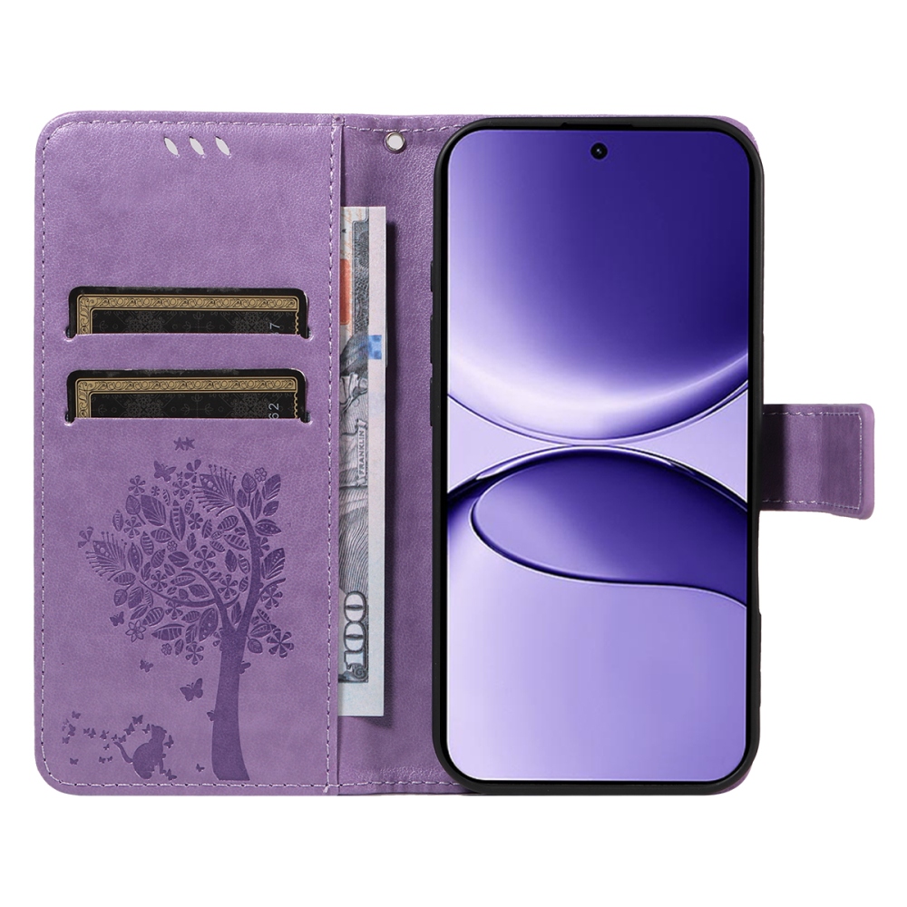 Fák könyv tokja Xiaomi Poco F7 5G - világos lila