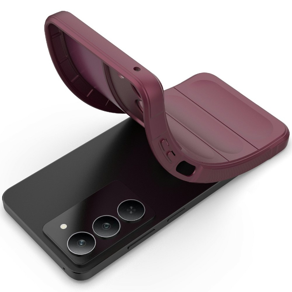 Rugg tartós zselés tok a Realme 14x 5G készülékhez - bordó színű