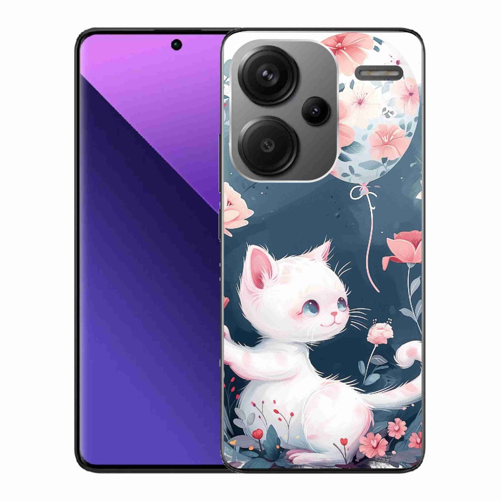 Gél borítás mmCase a Xiaomi Redmi Note 13 Pro+ 5G számára - cica lufival
