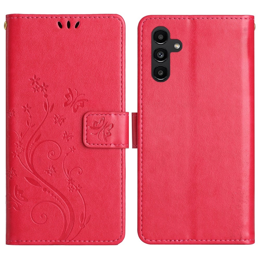 Virágok könyv tok Samsung Galaxy S25+ készülékhez - piros