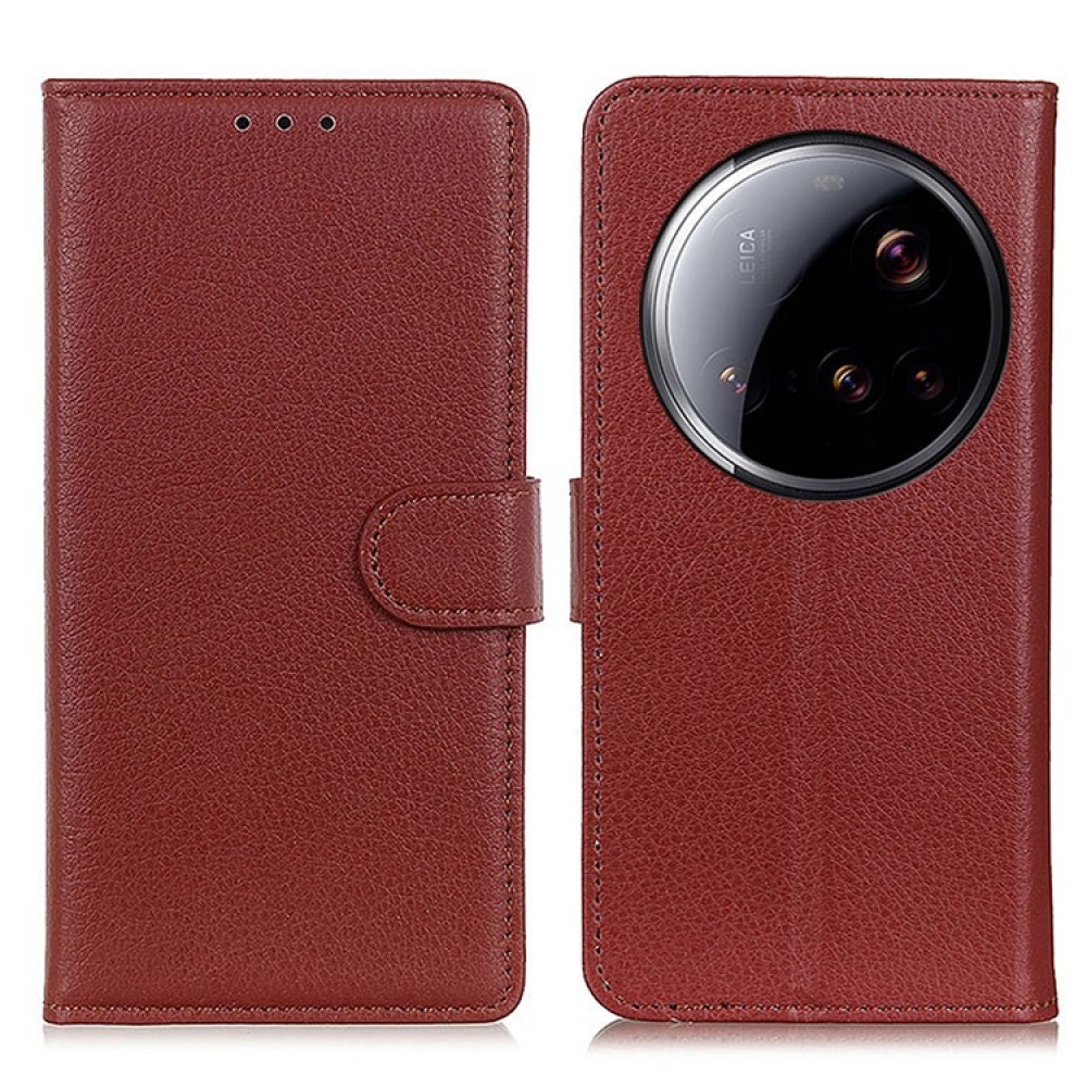 Litchie könyvtáska Xiaomi 15 Ultra - barna