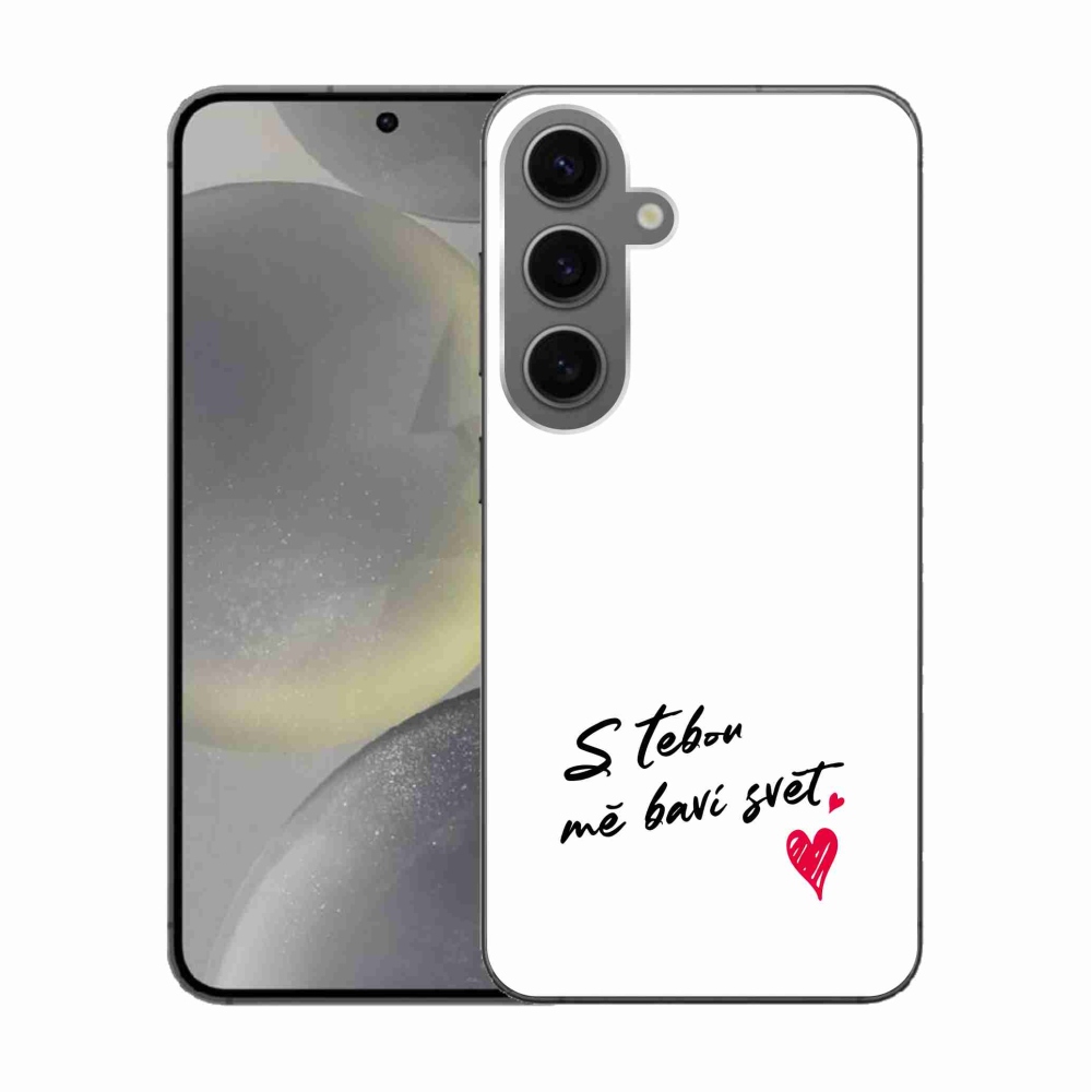 Gél borító mmCase Samsung Galaxy S24 készülékhez - szerelmes szöveg 1 fehér háttér