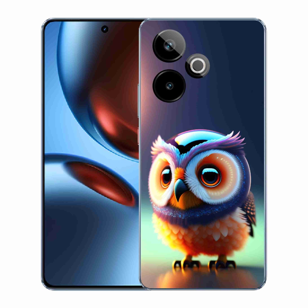 Rugalmas zselés tok mmCase képpel a Realme GT 7 5G/GT 7T 5G számára - bagoly