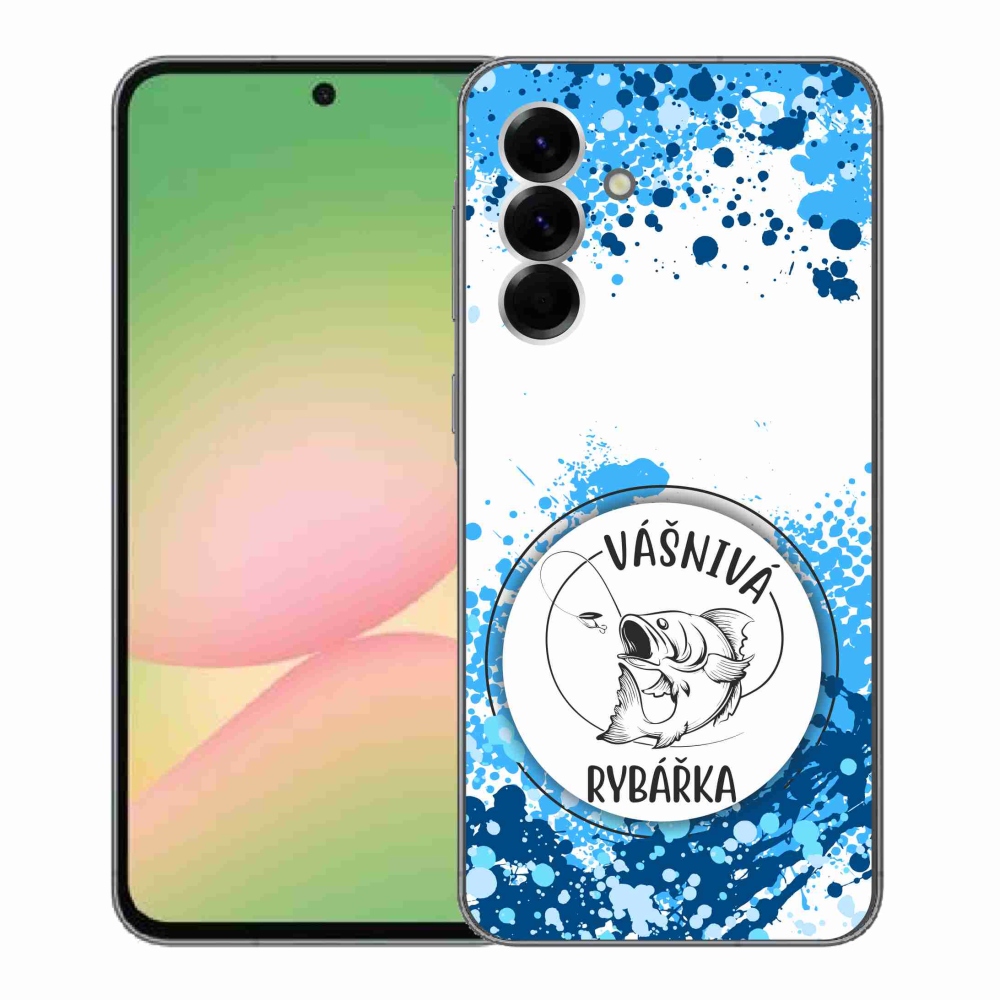 Gél borító mmCase Samsung Galaxy A56 5G - szenvedélyes halásznő fehér háttérrel