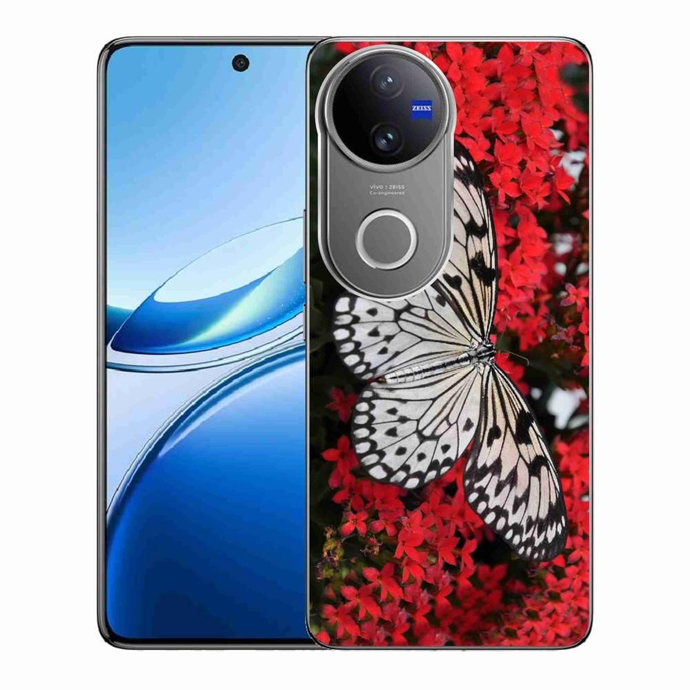 Zselés borítás mmCase a Vivo V50 5G - fekete-fehér pillangó 1