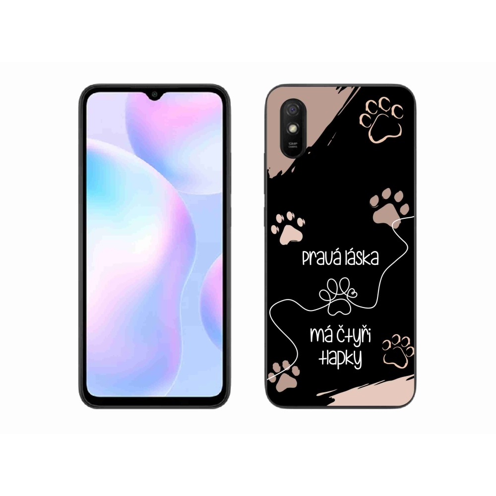 Gél borítás mmCase a Xiaomi Redmi 9A számára - kutya motívum 1 fekete háttér