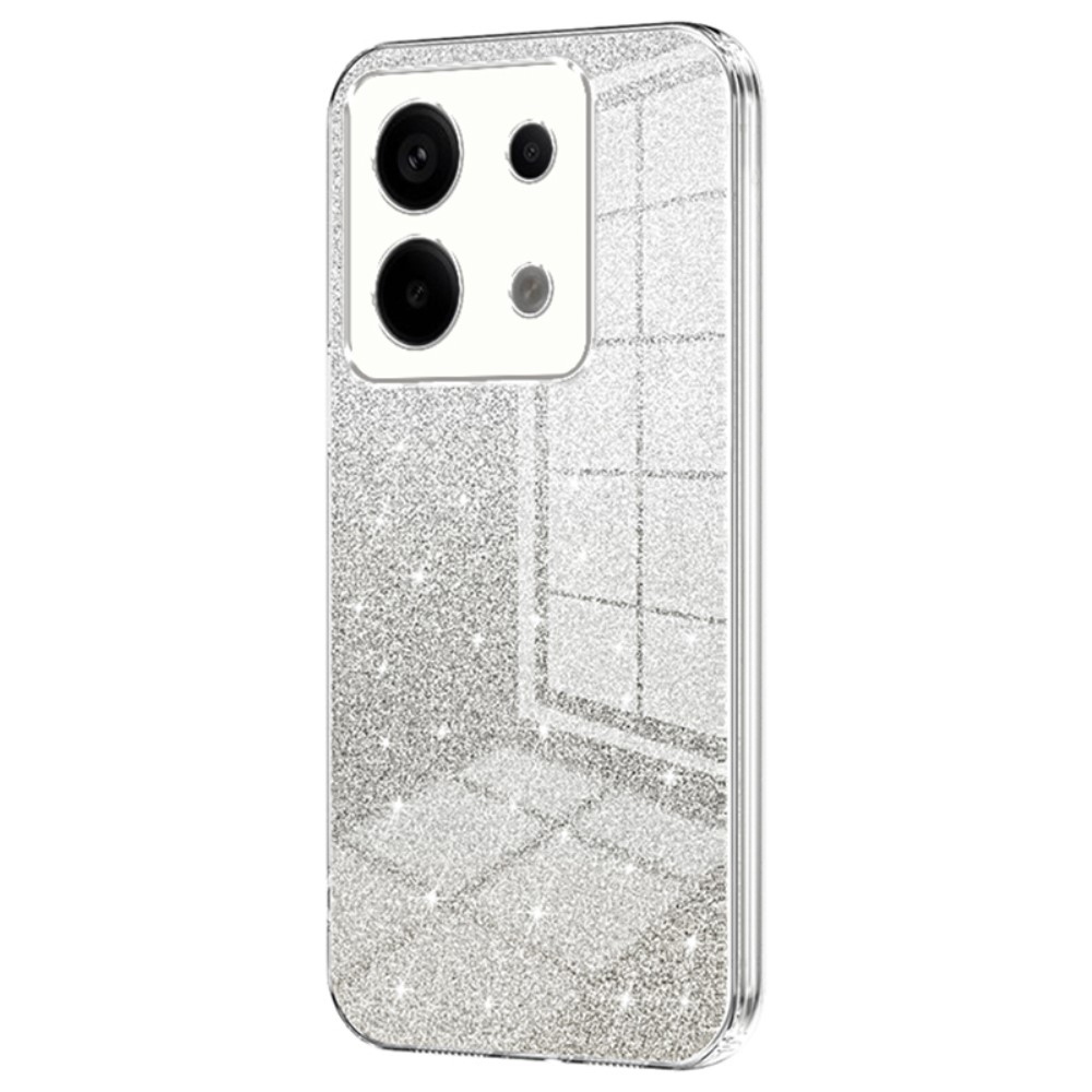 Vágott zselés csillogó tok a Xiaomi Redmi Note 13 Pro 5G/Poco X6 5G számára - átlátszó