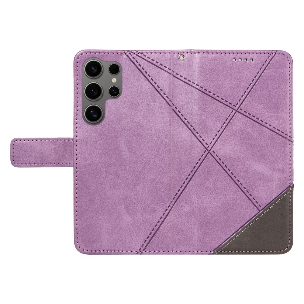 Vonalak könyv tok Samsung Galaxy S25 Ultra - világos lila