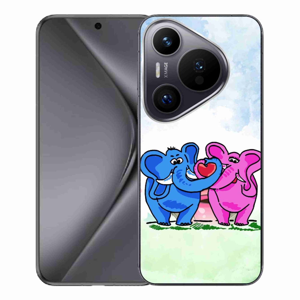 Gél borítás mmCase a Huawei Pura 70 Pro számára - szerelmes elefántok