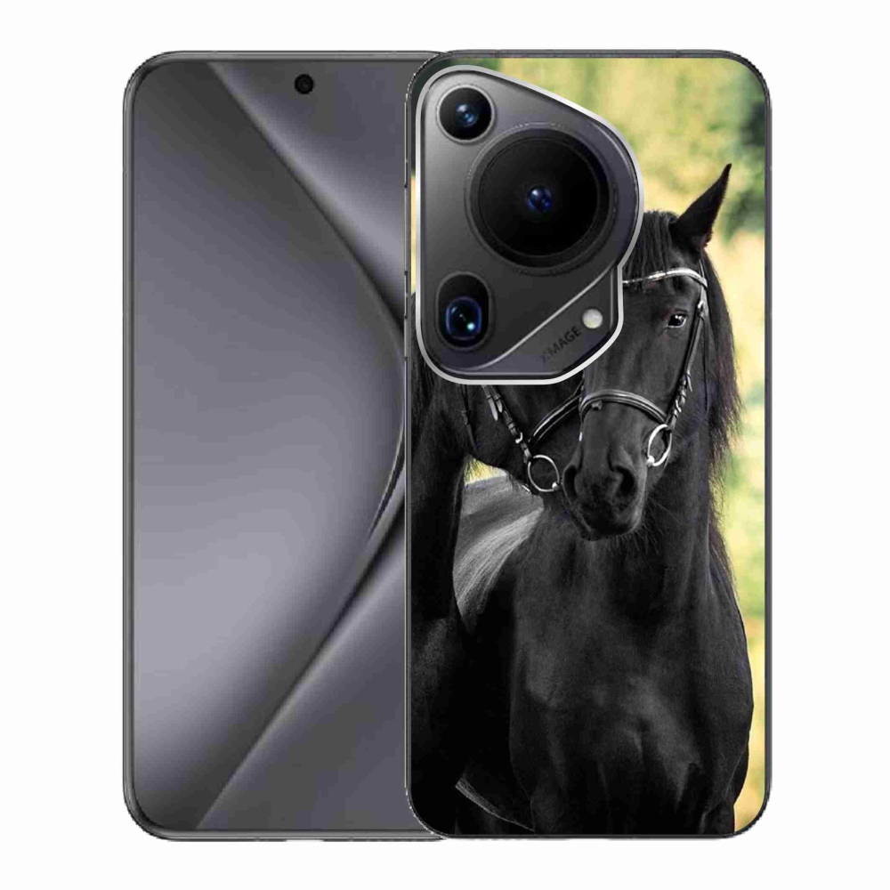 Gél borítás mmCase a Huawei Pura 70 Ultra számára - két fekete ló