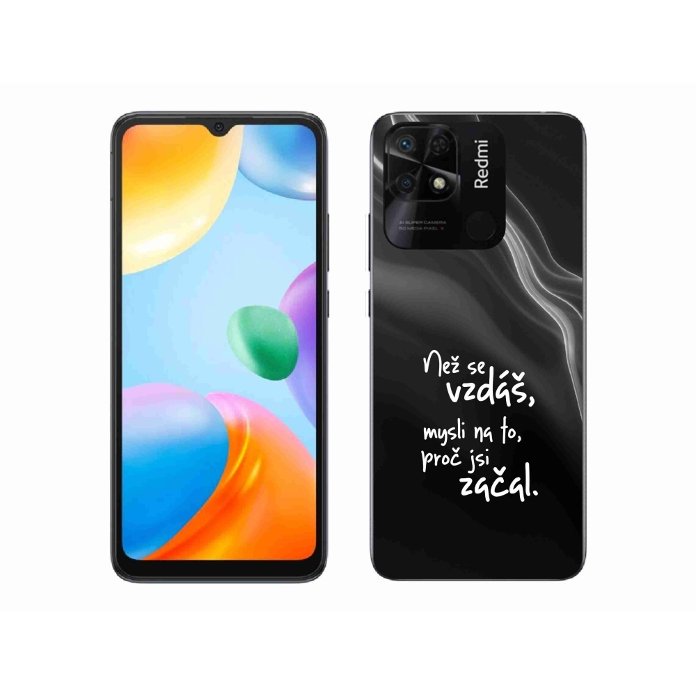 Gél borító mmCase a Xiaomi Redmi 10C-hez - idézet 2 fekete háttér