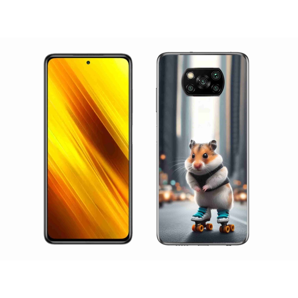 Gél borítás mmCase a Xiaomi Poco X3 Pro számára - hörcsög a korcsolyán
