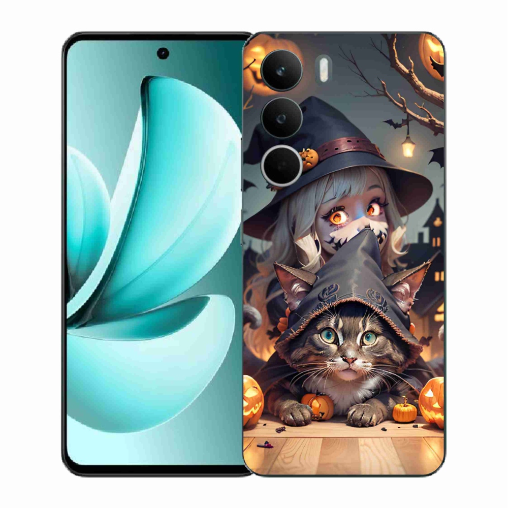 Gél borító mmCase a Realme C71 készülékhez - boszorkány macskával