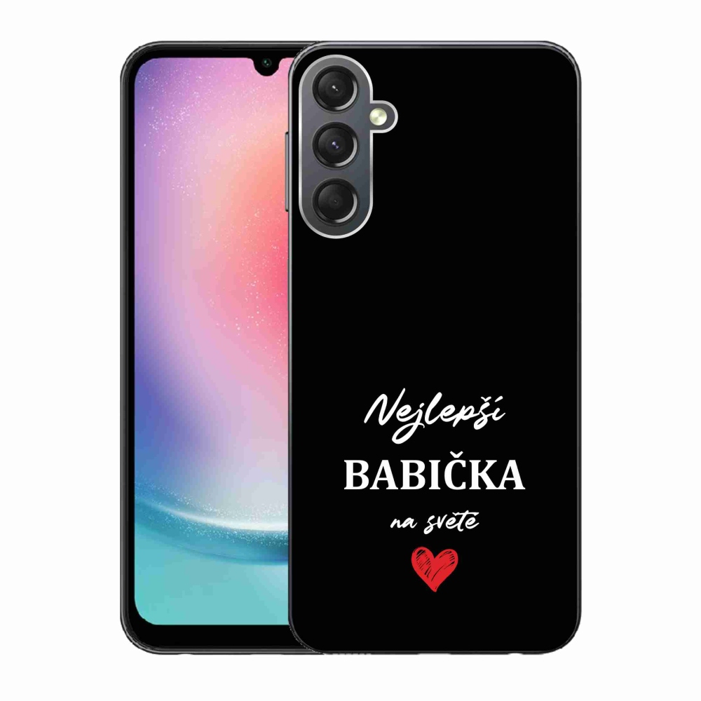 Gél borító mmCase Samsung Galaxy A24 - a legjobb nagymama 1 fekete háttérrel