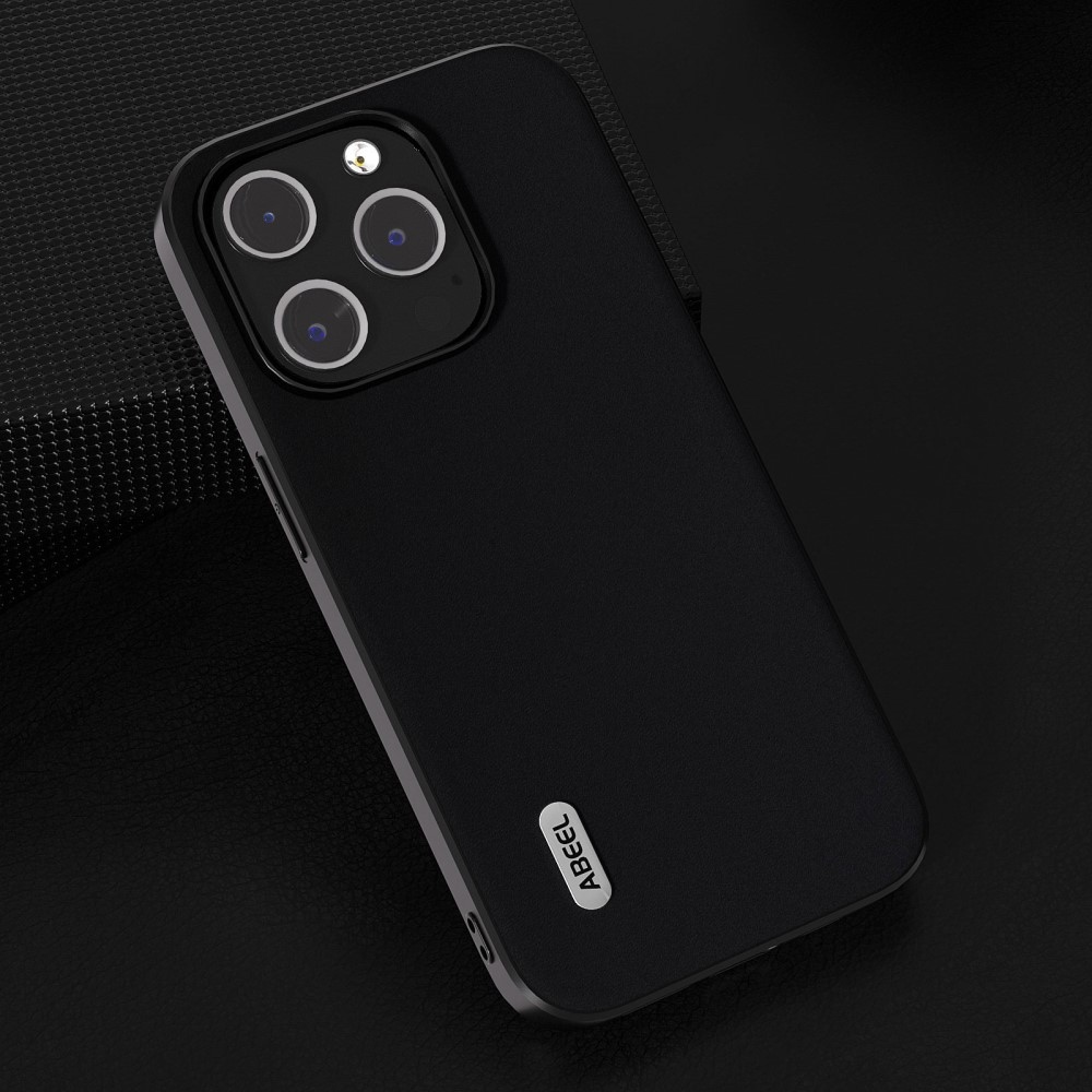 ABEEL zselés tok fix hátlappal iPhone 15 Pro Max készülékhez - fekete