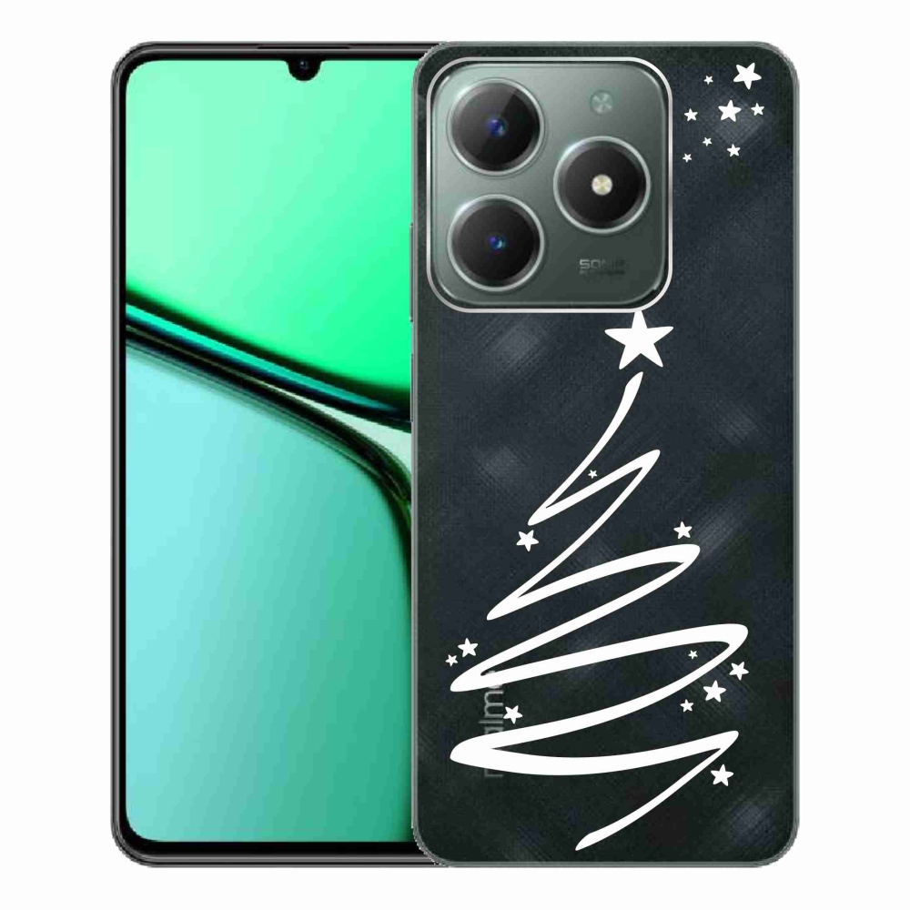 Gél borító mmCase a Realme C61 készülékhez - fehér fa átlátszó háttéren