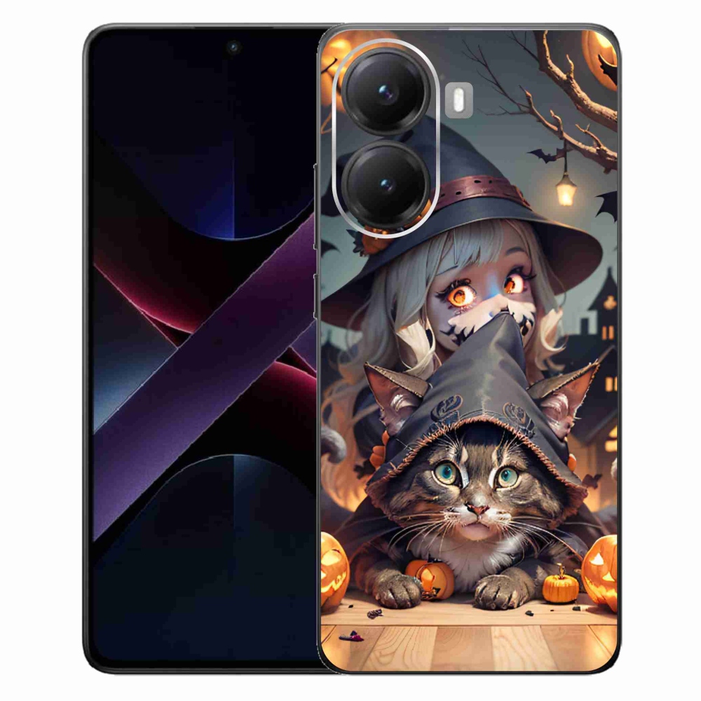 Gél borítás mmCase a Xiaomi Poco X7 Pro 5G számára - boszorkány macskával