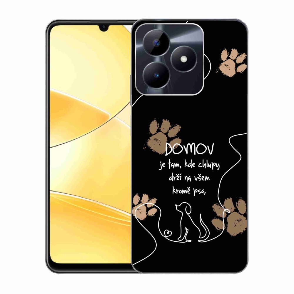 Zselés borító mmCase a Realme C51/C53 készülékhez - kutya motívum fekete háttérrel