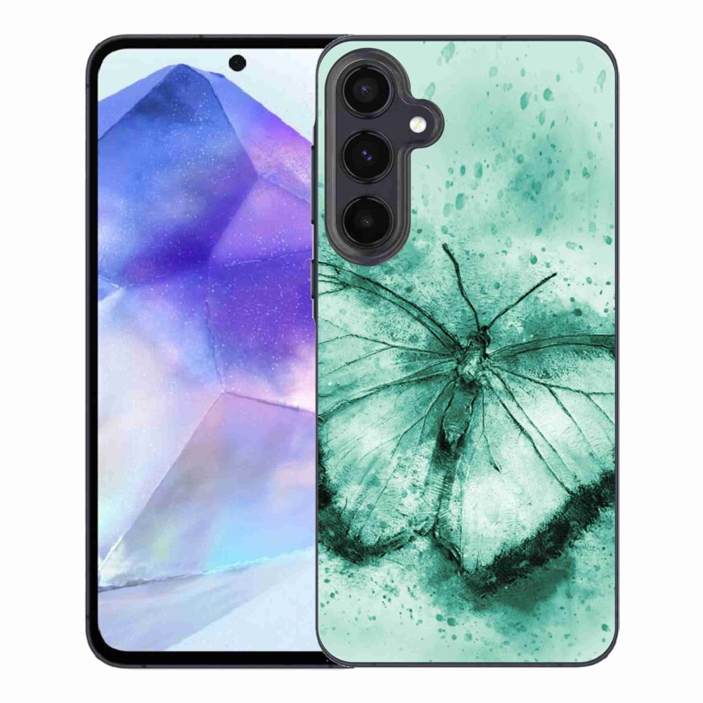 Gél tok mmCase a Samsung Galaxy A55 5G készülékhez - zöld pillangó