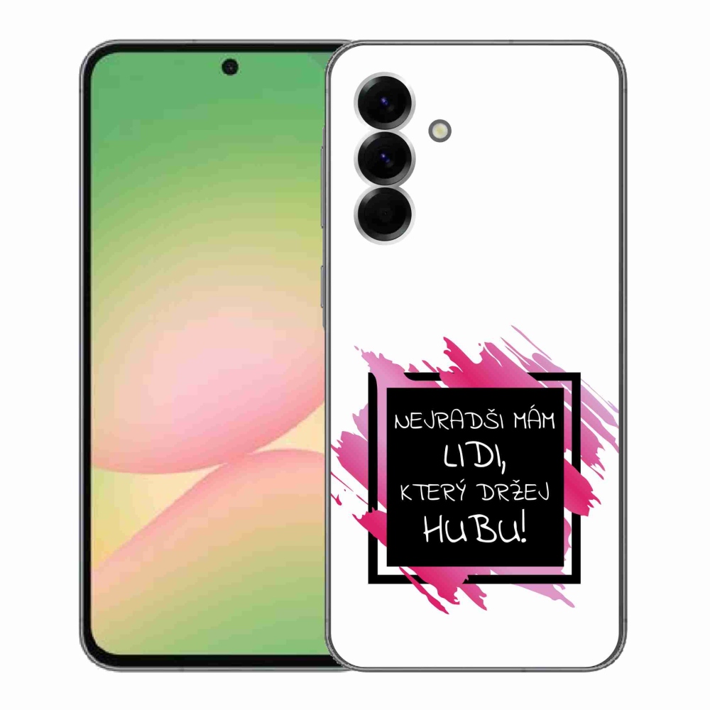 Gél borító mmCase Samsung Galaxy A56 5G - vicces szöveg 7 fekete-fehér háttérrel