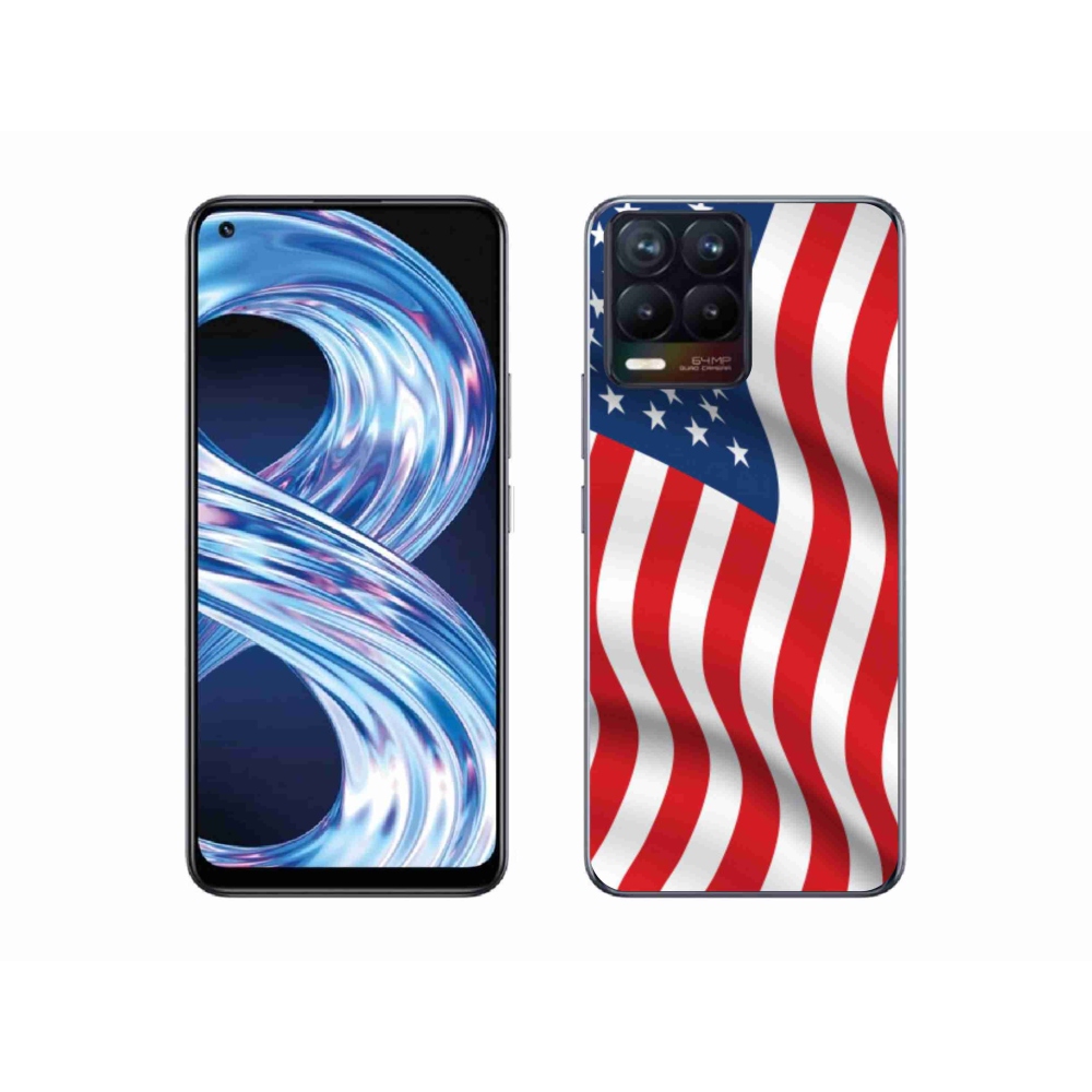Gél borítás mmCase a Realme 8 4G készülékhez - amerikai zászló