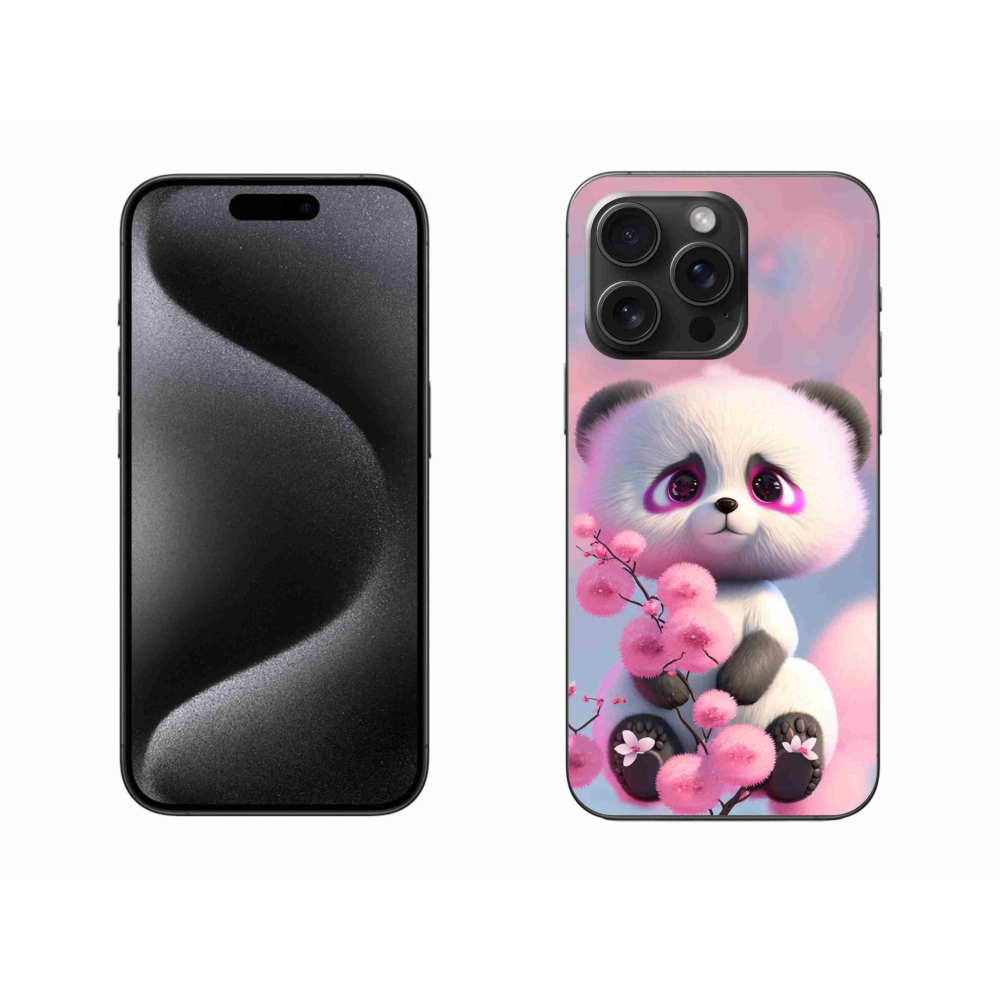 Zselés borítás mmCase iPhone 15 Pro Max készülékhez - aranyos panda 1