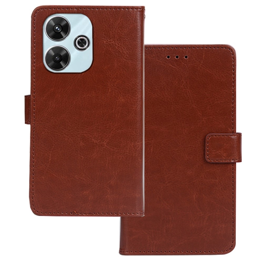 IDEWEI könyvtáska Xiaomi Redmi 13 4G/Poco M6 4G - barna