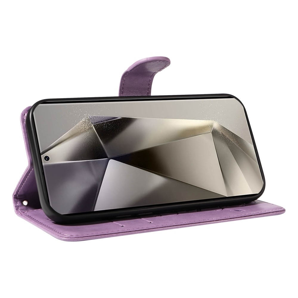 Pillangók könyv tok Samsung Galaxy S25 Ultra - világos lila