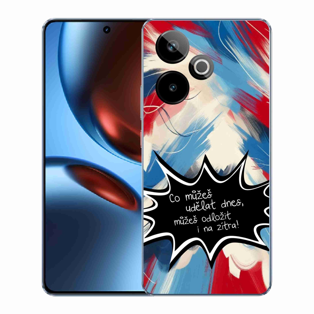 Rugalmas gél tok mmCase képzeletbeli Realme GT 7 5G/GT 7T 5G - vicces szöveg 9 fekete háttérrel