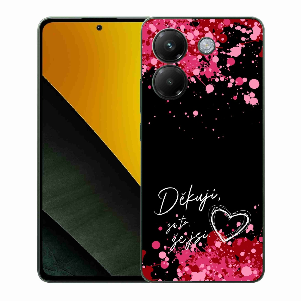 Gél borító mmCase a Xiaomi Poco M7 Pro 5G-hez - szerelmes szöveg 2 fekete háttér