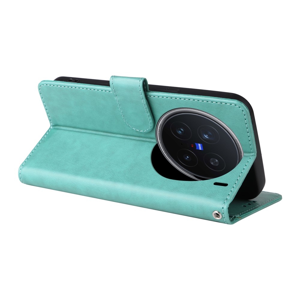 Virágos könyvtáska a Vivo X200 Pro 5G készülékhez - teáskék