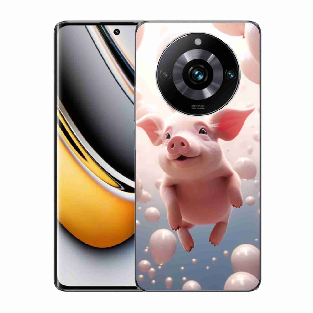 Gél borítás mmCase a Realme 11 Pro/11 Pro+ készülékhez - malacka lufikkal