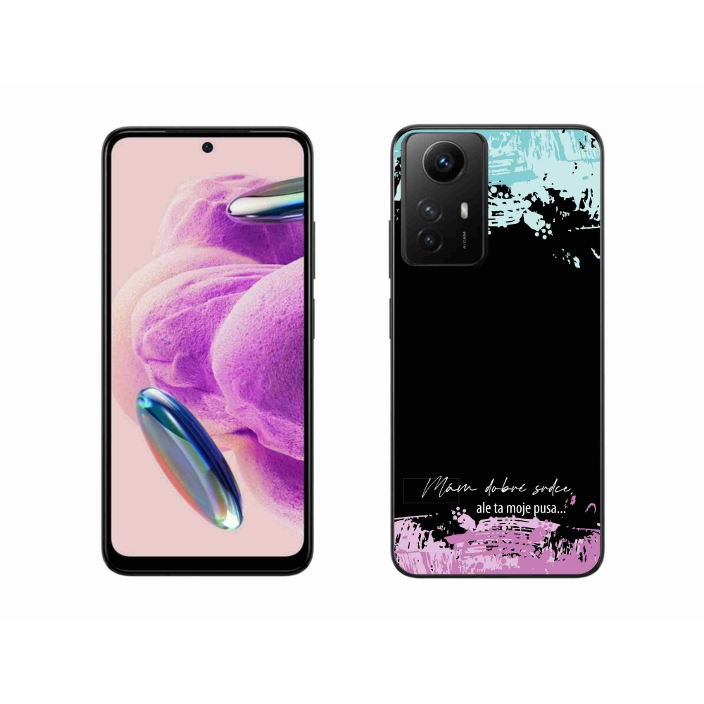 Gél borító mmCase a Xiaomi Redmi Note 12S-hez - vicces szöveg 3 fekete háttérrel