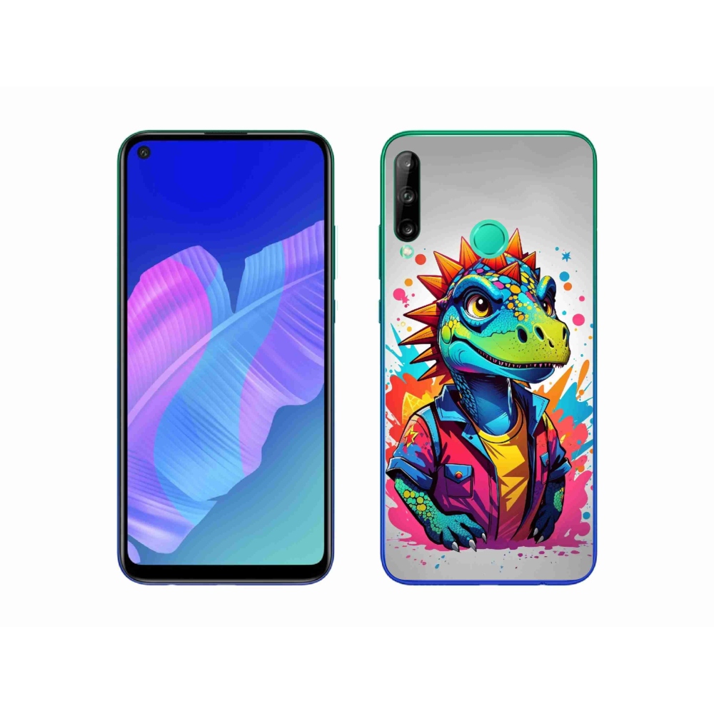 Gél borítás mmCase a Huawei P40 Lite E számára - színes dinoszauruszok