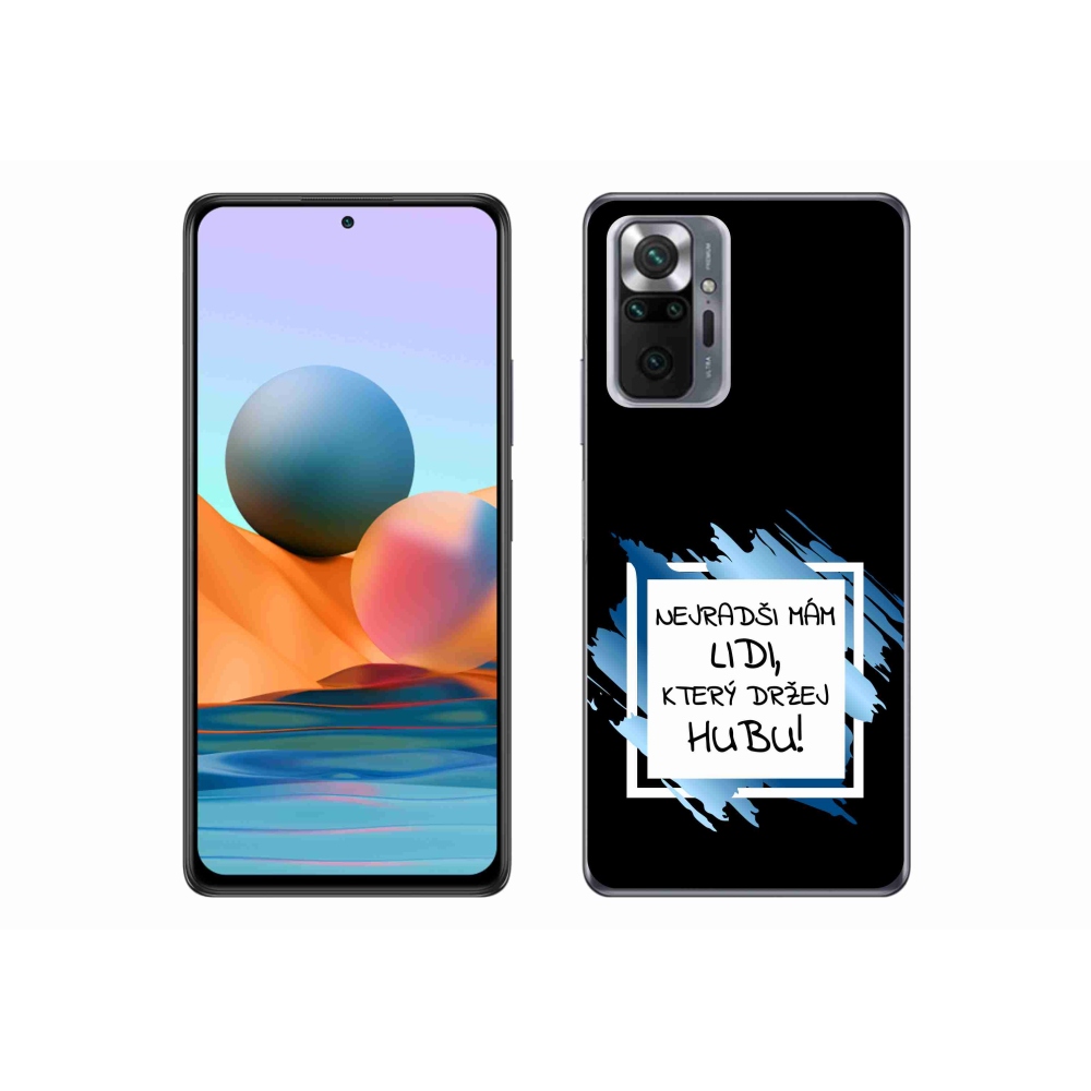 Gél borító mmCase a Xiaomi Redmi Note 10 Pro-hoz - vicces szöveg 7 fehér és fekete háttérrel