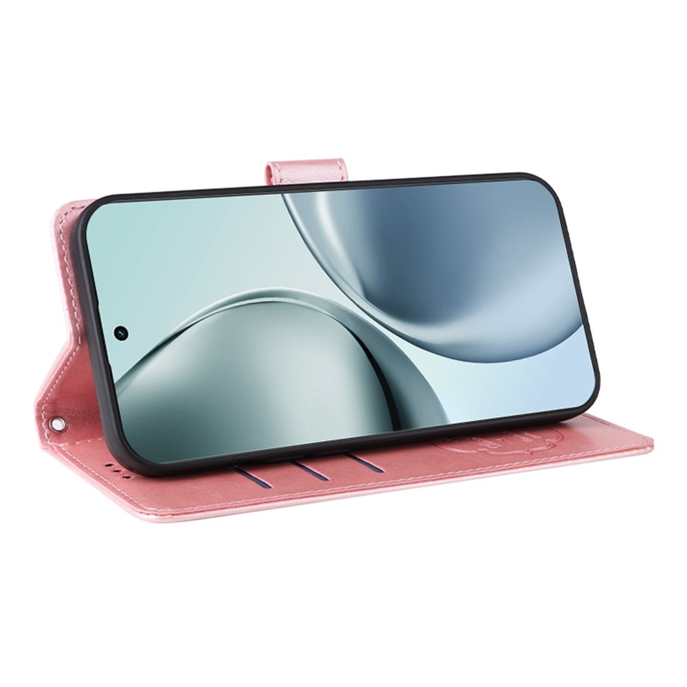 Virágos könyvtáska a Realme 14 Pro+ 5G készülékhez - rózsaszín