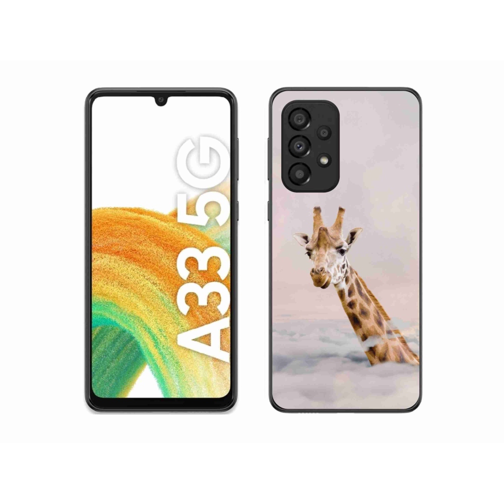 Zselés borítás mmCase Samsung Galaxy A33 5G - zsiráf a felhők között