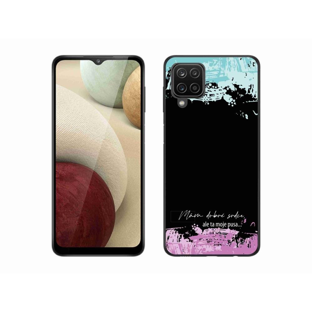 Gél borító mmCase Samsung Galaxy M12 - vicces szöveg 3 fekete háttérrel