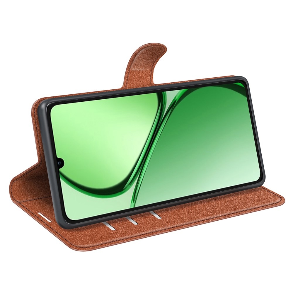 Litchi könyvtáska Realme C61/C63 készülékhez - barna