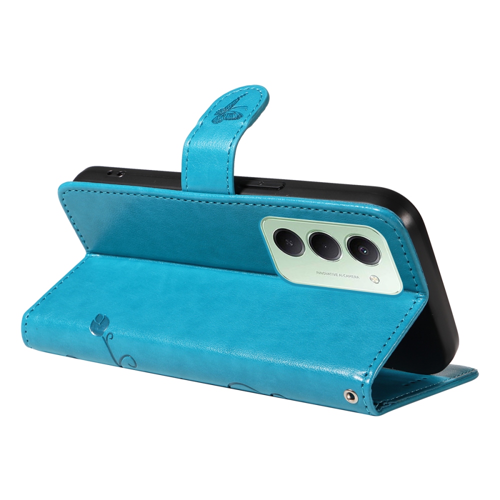 Virágok könyv tok Xiaomi Redmi 15 5G (169mm) - kék