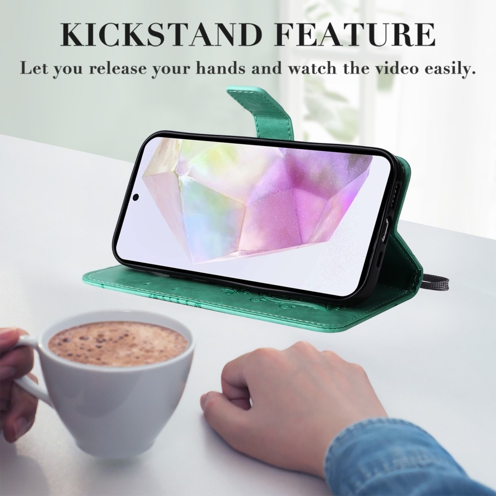 Nagy pillangó könyv tok Samsung Galaxy A36 5G - teáskék színben