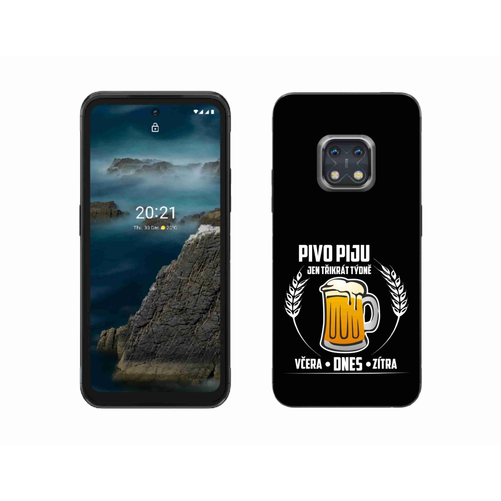 Zselés borítás mmCase a Nokia XR20 készülékhez - sör motívum fekete háttérrel